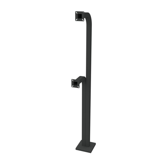 Gooseneck Pedestal Dual Height 42'' High and 72'' High With 11.5'' Arm Reach For Trucks and Standard Automobile Traffic - AAS 18-003