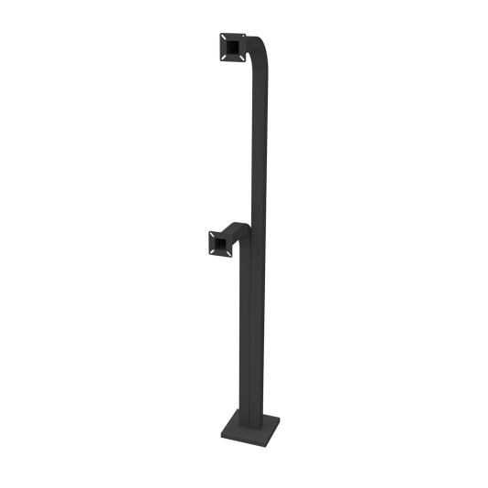 42" / 72" Dual-Height Pad Mount Gooseneck Pedestal for Access Control Systems (Steel) - 18-72DHST (Goosneck Pedestals)